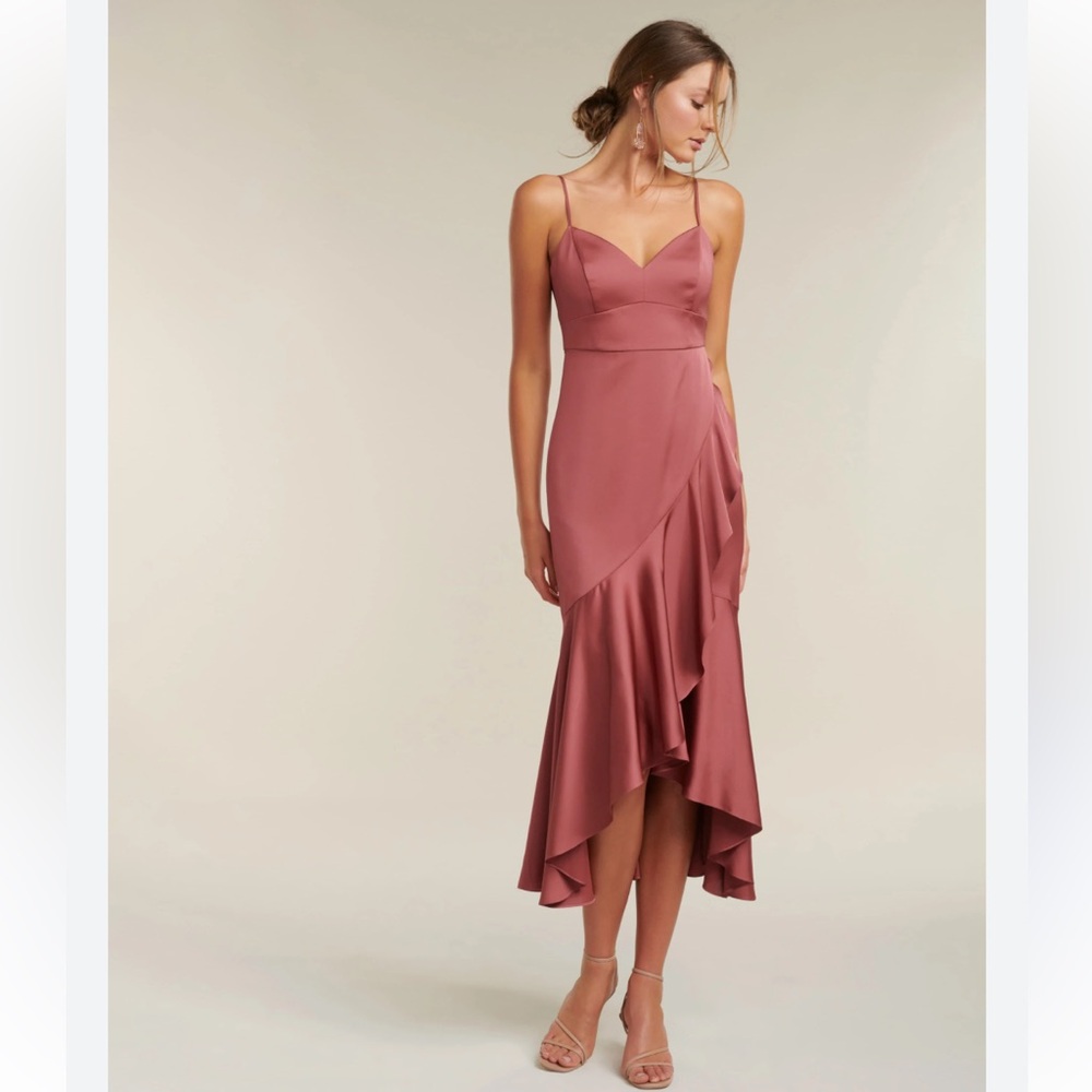 Ever New Rose Dust Midi Slip Dress with Ruffle Hem
